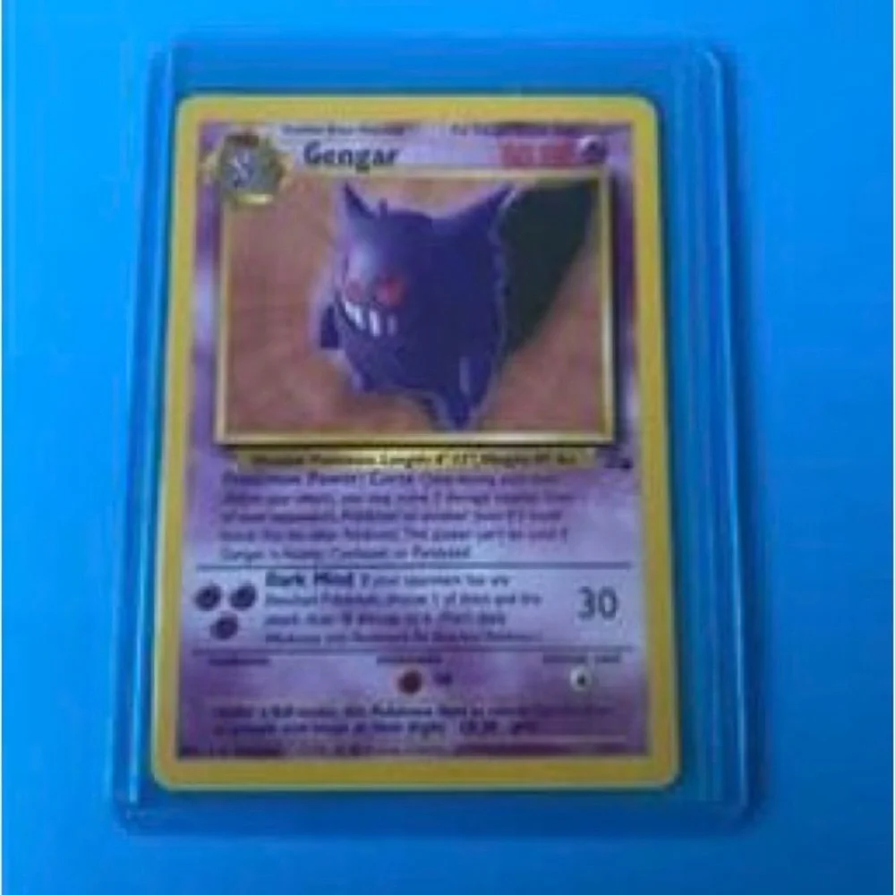 Gengar Pokémon Card with Yellow Border Shadow Boarder Fossil Set. Used